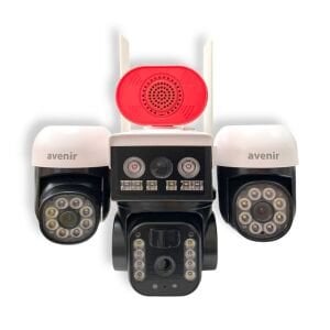 Avenir AV-S264W Beyaz 3 Kameralı 6MP Güneş Panelli Solar Wifi PTZ Kamera
