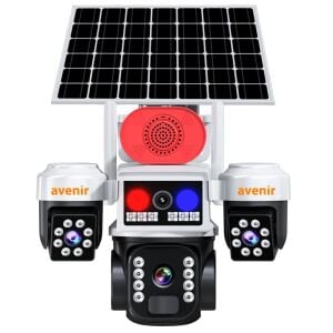 Avenir AV-S264W Beyaz 3 Kameralı 6MP Güneş Panelli Solar Wifi PTZ Kamera