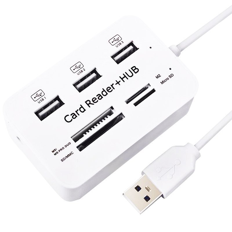 Powermaster 3Port 2.0 Usb Çoklayıcı Hub + 4 Slot Kart Okuyucu PM-6052