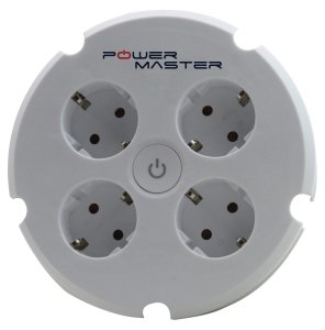 Powermaster Akım Korumalı 4'lü Yuvarlak Kasa Priz 1.5mt