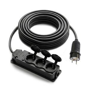 electroon 3x1.5mm 10Metre Topraklı Kauçuk Üçlü Grup Priz