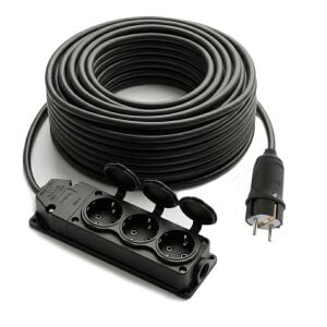 electroon 3x1.5mm 20Metre Topraklı Kauçuk Üçlü Grup Priz