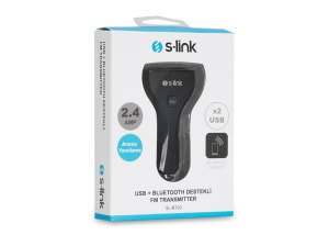 S-link SL-BT30 MP3 USB - Bluetooth Destekli 2 USB Li Transmitter