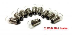 2,5Volt Mini Lamba - 100 Adet