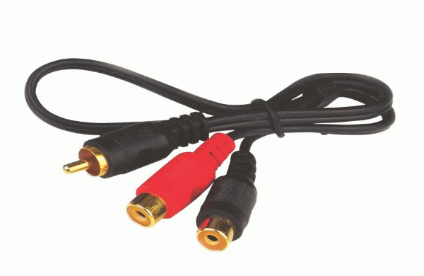 2RCA Dişi - 1RCA Erkek Ara Kablo Altın Uçlu 30cm