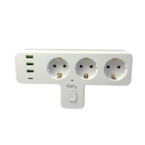 VEA VE-23088 3 Soketli 3xUsb+Type-C Çocuk ve Termal Akım Korumalı Anahtarlı Priz