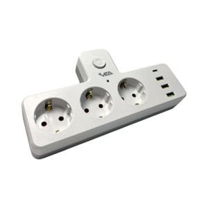 VEA VE-23088 3 Soketli 3xUsb+Type-C Çocuk ve Termal Akım Korumalı Anahtarlı Priz