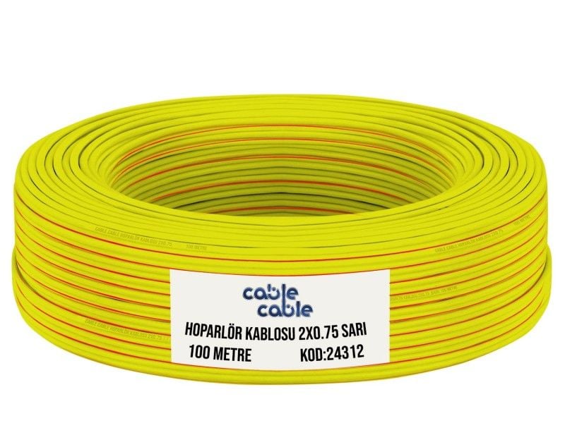electroon 2x0.75mm Hoparlör Kablosu 100Metre Sarı