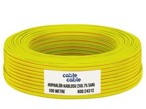 electroon 2x0.75mm Hoparlör Kablosu 100Metre Sarı