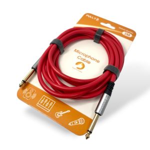 FULLY 3Metre 6.3mm Erkek-Erkek Mono Gitar Kablo - Kırmızı