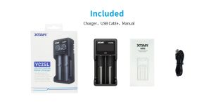 XTAR VC2SL Ni-MH / Ni-CD / Li-ion 1.2V/3.6V/3.7V Pil Şarj Cihazı 2Li