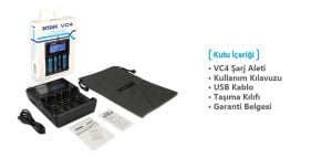 Xtar VC4 Universal Li-ion/Ni-Mh/Ni-Cd Pil Şarj Cihazı 4Lü