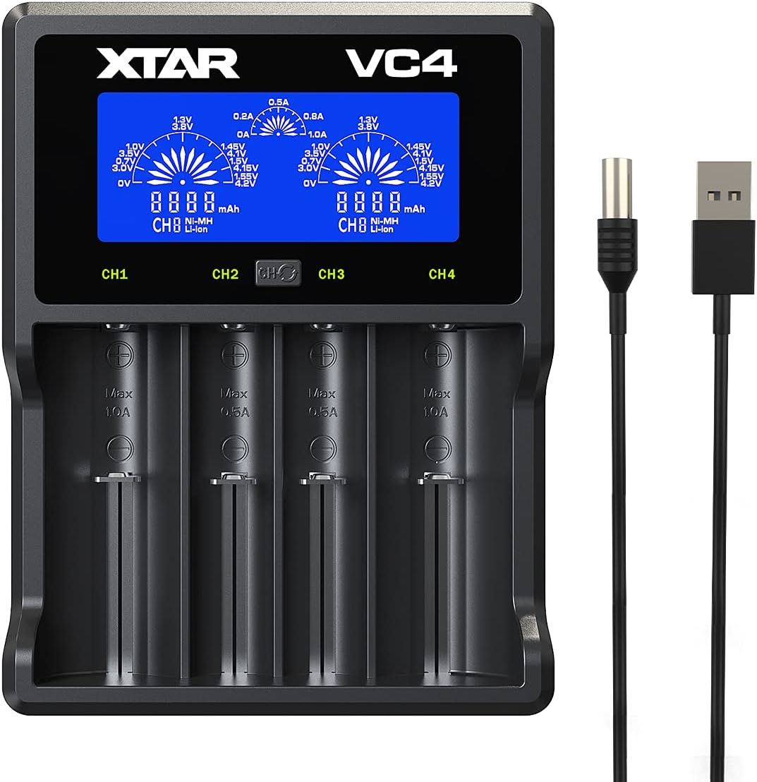 Xtar VC4 Universal Li-ion/Ni-Mh/Ni-Cd Pil Şarj Cihazı 4Lü