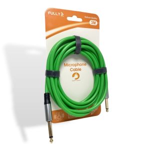 FULLY 3Metre 6.3mm Erkek-Erkek Mono Gitar Kablo - Yeşil