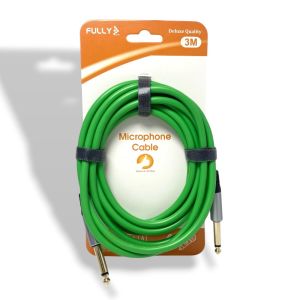 FULLY 3Metre 6.3mm Erkek-Erkek Mono Gitar Kablo - Yeşil