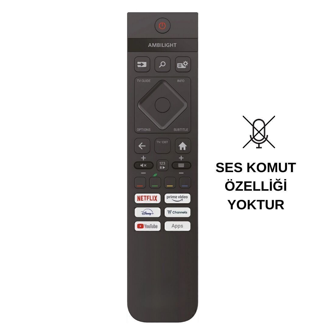 PHILIPS 55PUS8609/62 Uyumlu Ses Komutsuz Android Led Tv Kumanda
