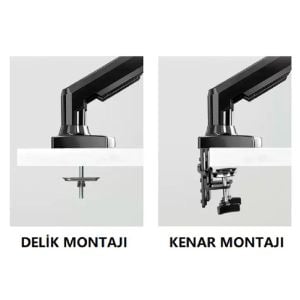 Vontech F80-FP1 NonVesa Hareketli 17-28'' Monitör Masa Standı