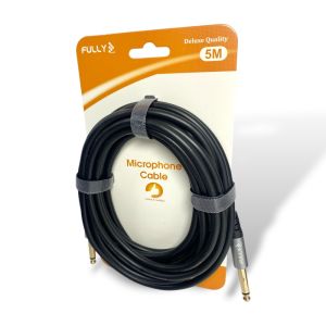 FULLY 5Metre 6.3mm Erkek-Erkek Mono Gitar Kablo - Siyah
