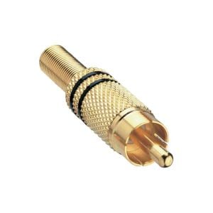 electroon RCA Erkek Tos Jak Fiş Metal - Siyah Çizgili
