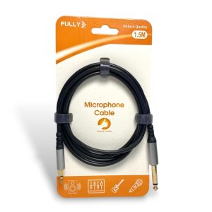 FULLY 1.5metre 6.3mm Mono - 3.5mm Stereo Kablo - Siyah