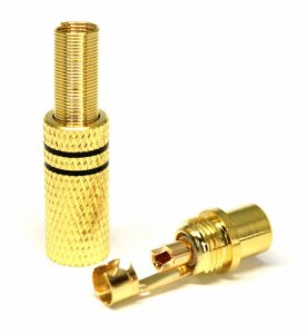 electroon RCA Dişi Tos Jak Fiş Metal Gold - Siyah Çizgili