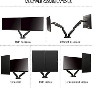 Vontech F160 Amortisörlü Çiftli 17-27'' Masa Üstü Monitör Tutucu