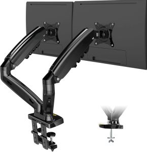 Vontech F160 Amortisörlü Çiftli 17-27'' Masa Üstü Monitör Tutucu
