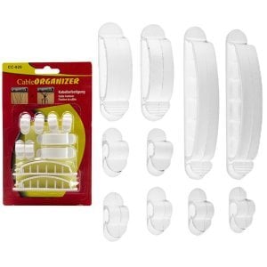 Powermaster CC-926 10Parça Yapışkanlı Plastik Kablo Toplayıcı