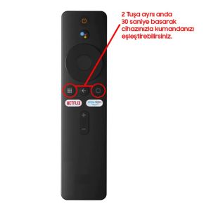 Xiaomi Mi Box Kumandası Netflix Prime Video Tuşlu
