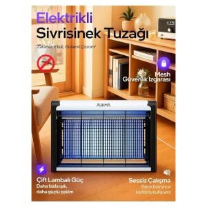 AUHMA AQM01 4+4Watt İki Ledli Elektrikli Sinek Kovucu Yakalama Cihazı