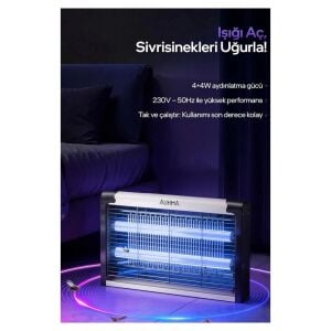 AUHMA AQM01 4+4Watt İki Ledli Elektrikli Sinek Kovucu Yakalama Cihazı
