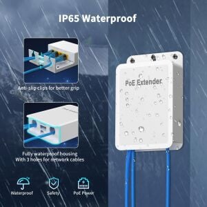 Novacom NVC-AT13FW-A 10/100Mbps 1/3 Dış Ortam POE Repeater 100mt 30W