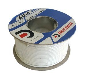 Reçber RG6-U4 CU-AL Bakır 100Metre Anten Kablosu