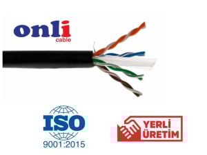 Onli 24AWG Cat6 Outdoor Kablo Dış Ortam 100mt Siyah