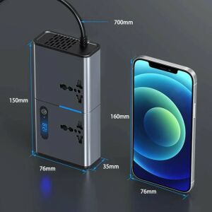 Powermaster CZ04 200Watt 12-24V 220Volt 3xUsb Type-C Girişli İnverter