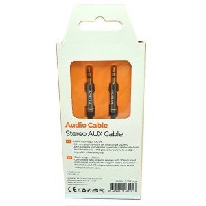 Hytech HY-X72 1mt Gri Metal konektörlü 3.5mm Stereo Aux Ses Kablosu