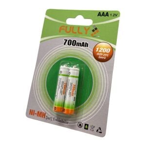 Fully 1.2Volt AAA 700mAh Şarjlı  İnce Kalem Pil - 2 Adet