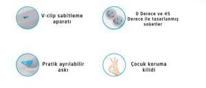 Vea VE2S5S 5'li Anahtarlı Çoklu Grup Priz 1.5Metre