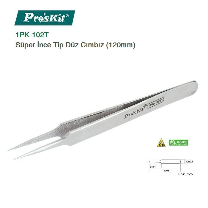 Proskit 1PK-102T Süper İnce Tip Düz Cımbız (120mm)