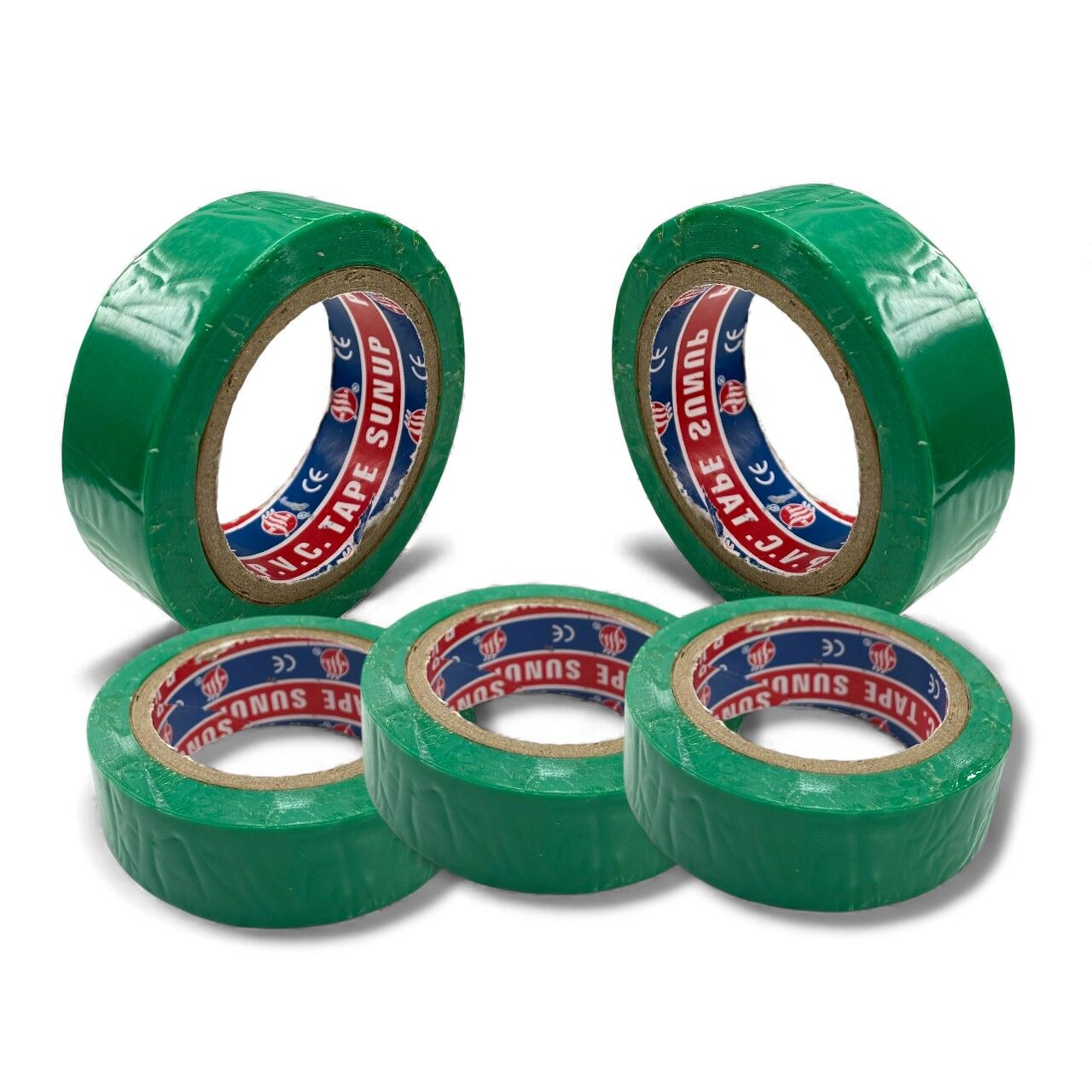 Sunup SN-27919 0.13x18mm Yeşil İzole Elektrikçi Bant 10Metre - 5Adet