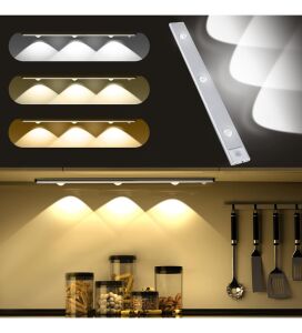 CM 103 Dekoratif Şarjlı Hareket Sensörlü 3Renk Modlu Led Aydınlatma 400x35x10