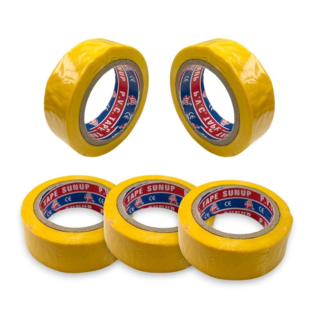 Sunup SN-27919 0.13x18mm Sarı İzole Elektrikçi Bant 10Metre - 5Adet