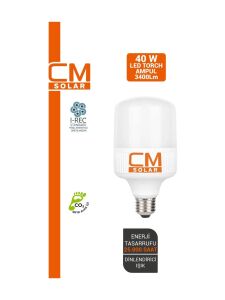 CMSolar 40Watt Beyaz Led Ampul E27 Duy 6500K