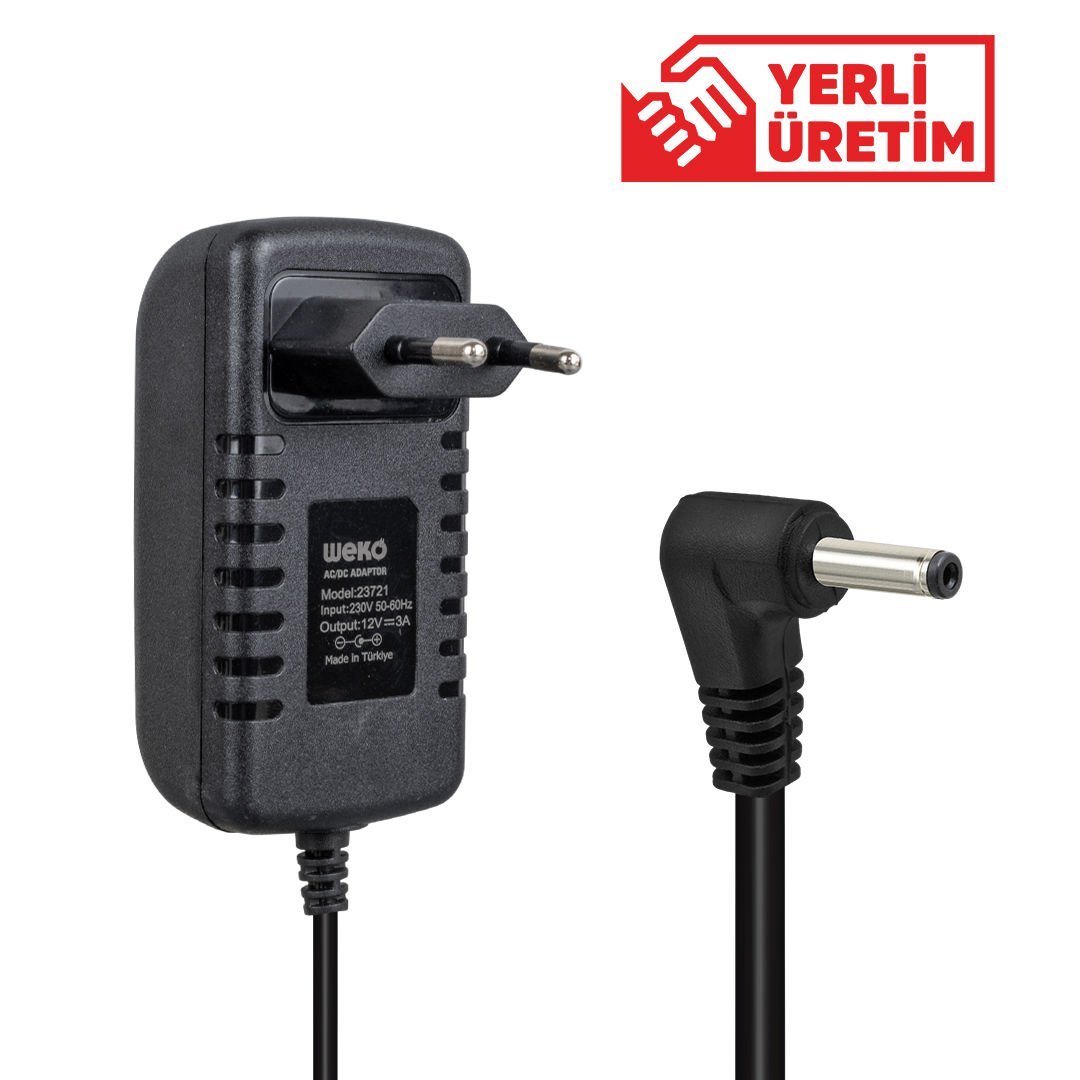 Weko 12Volt 3Amper 3.5x1.35mm Uçlu Yazar Kasa POS Adaptörü