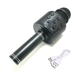 Wster WS-858 Bluetooth-SD-Aux Kablosuz Karaoke Mikrofon Siyah