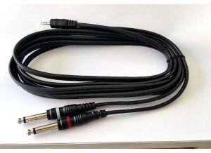 electroon 3,5mm Stereo 2x6,3mm Mono Jaklı Seslendirme Kablosu 5mt