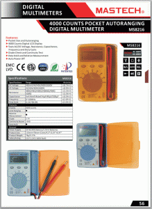Mastech MS8216 DMM Mini Dijital Ölçü Aleti
