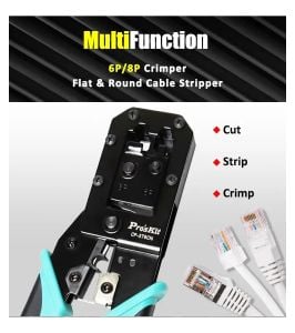 Proskit CP-376CN 6P/8P RJ11/RJ12/RJ45 CAT5 CAT6 Konnektör Sıkma Pensesi