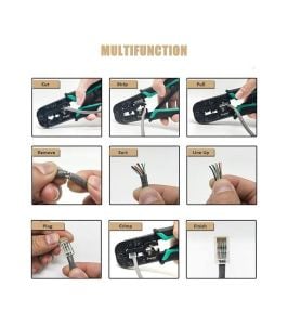 Proskit CP-376TR 4P/6P/8P RJ11/RJ12/RJ45 CAT5 CAT6 Konnektör Sıkma Pensesi