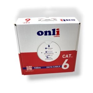 Onli 23AWG Dış Ortam UTP CAT6 Network Kablosu Şeffaf 100Mt Yerli Üretim